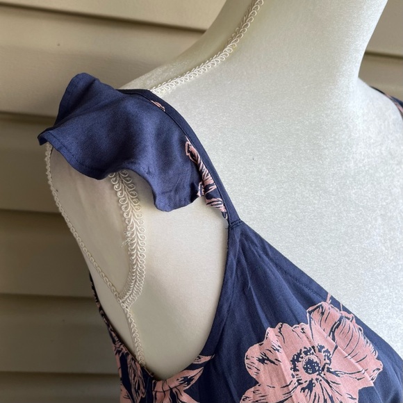 Roxy Navy and Pink Floral Mini Dress - Picture 4 of 8